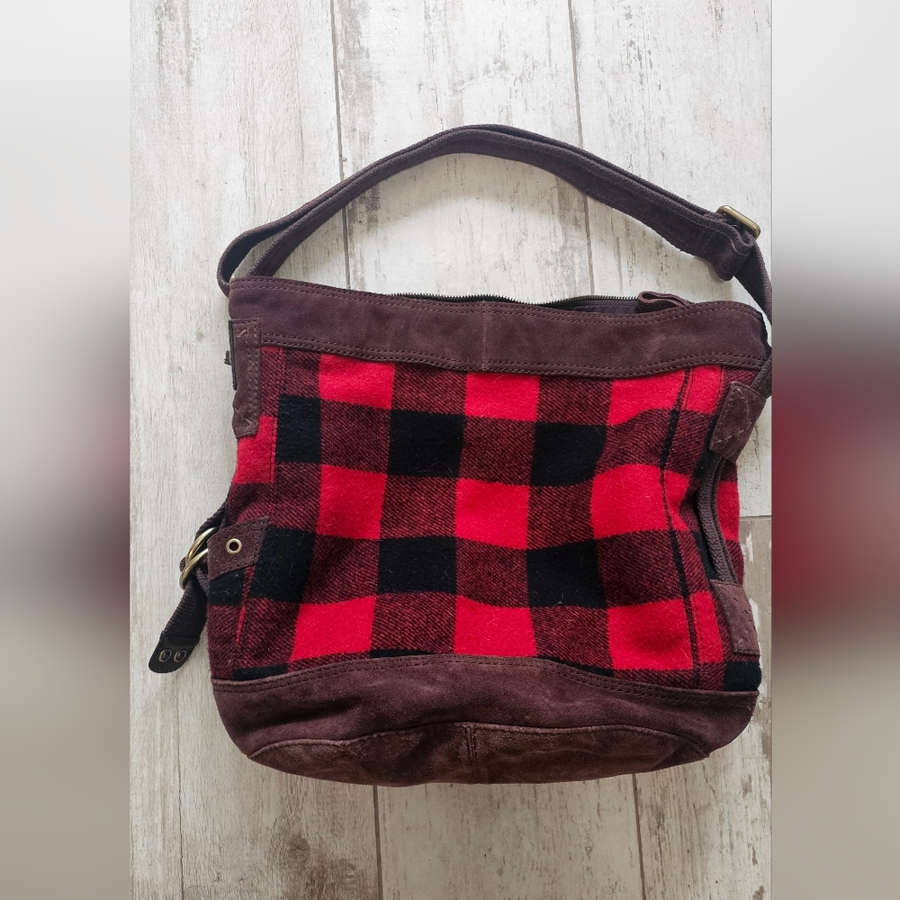 Lucky Brand Buffalo Plaid Red and Black Women's Bag EUC